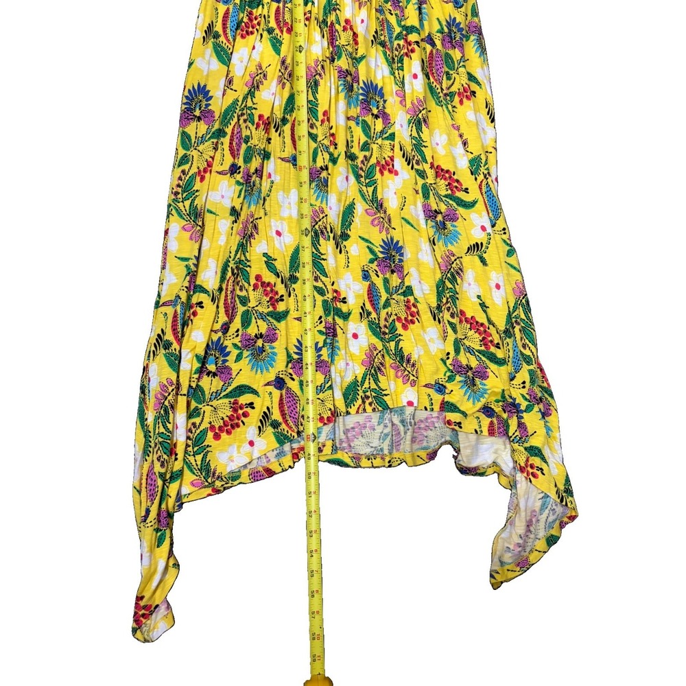 Melissa McCarthy Seven7 3X Yellow Floral Hi Low Maxi Dress Boho Plus Size - Picture 9 of 9